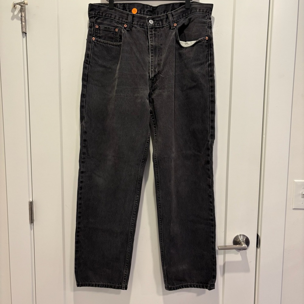 Levis 550 Relaxed Fit Tapered‎ Leg Jeans Mens 38x32 Black Faded Denim 38 x 32